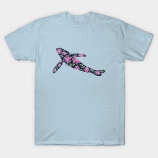 Floral Whale - Cool Colors T-Shirt